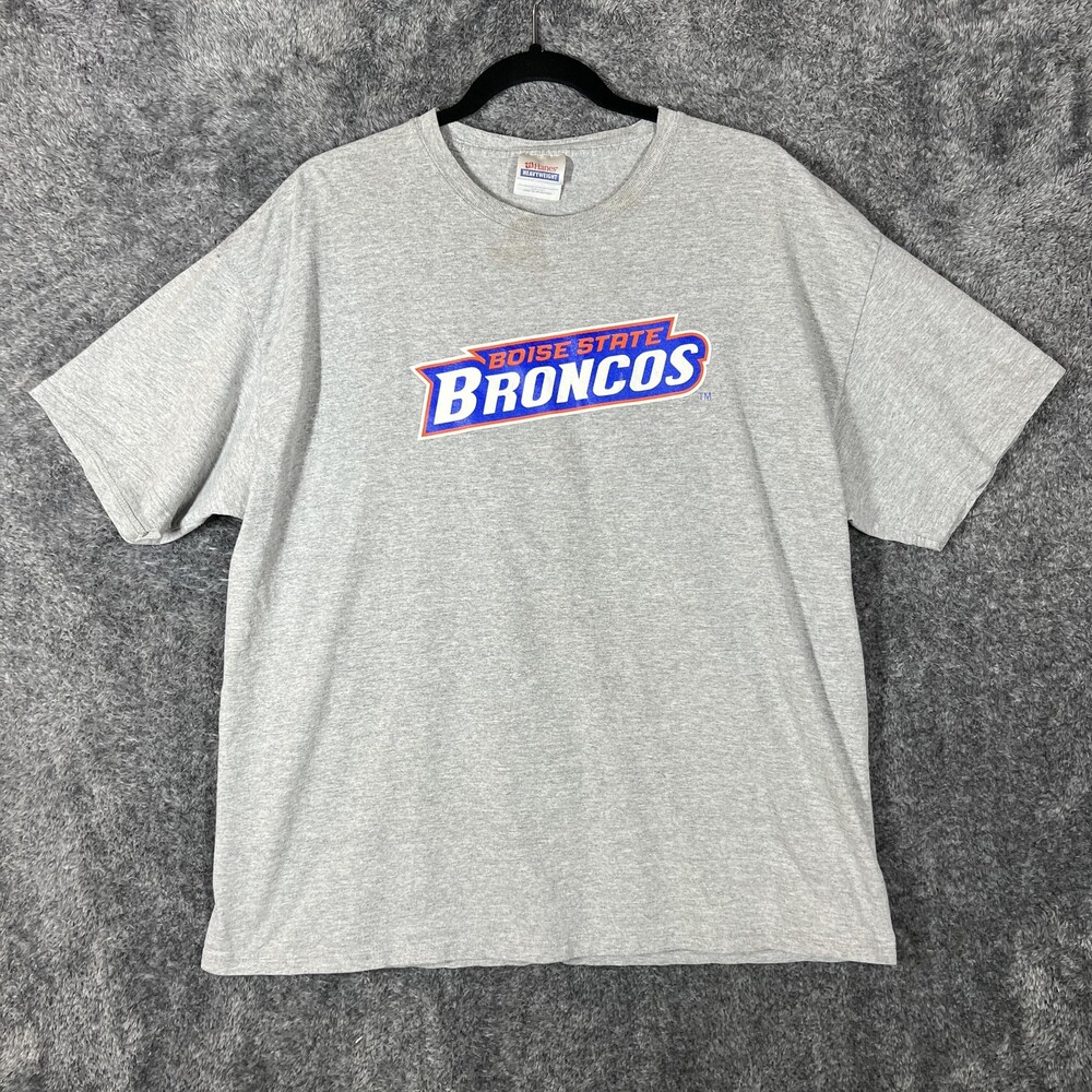 Boise State Broncos Shirt Mens XL Gray NCAA Football Hanes Short Sleeve Tee